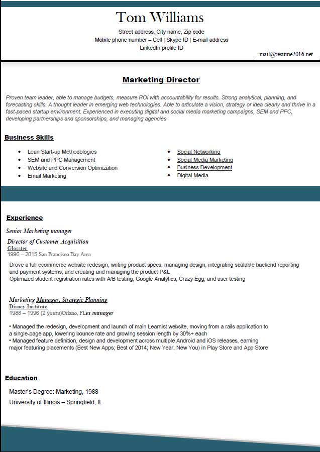 2016 best resume format template