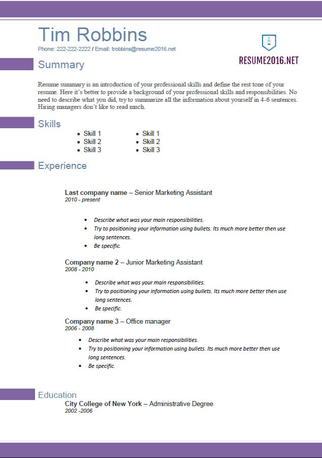 Resume templates 2016 • Which one should you choose?