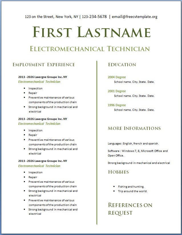 Free Creative Resume Templates For MacFree Creative Resume 