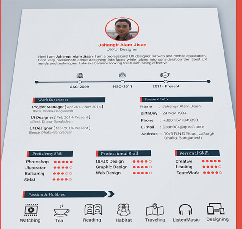 Top 27 Best Free Resume Templates PSD & AI 2017 Colorlib