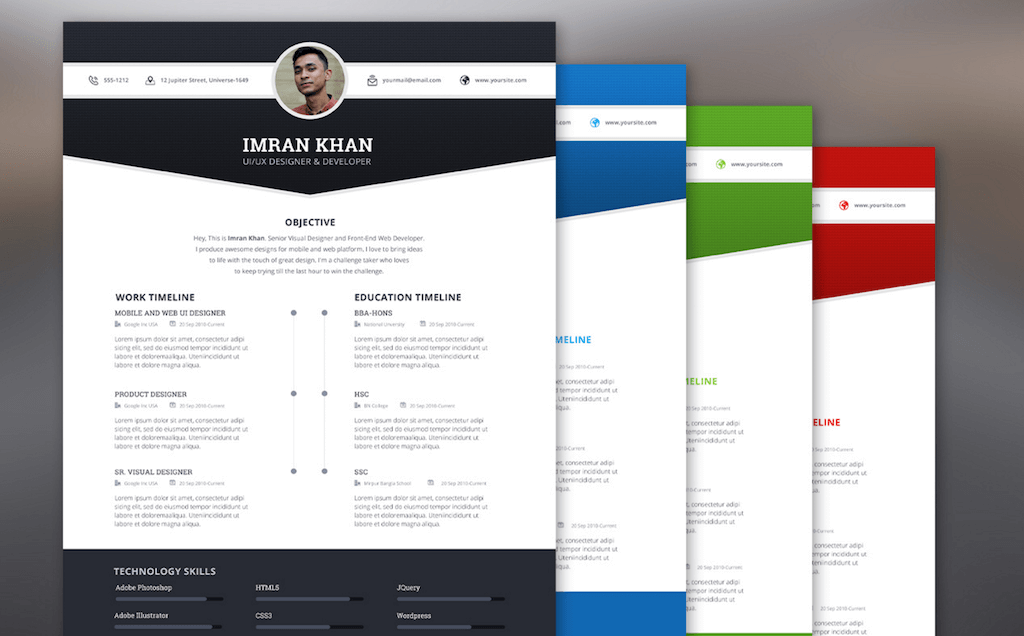 Top 27 Best Free Resume Templates PSD & AI 2017 Colorlib