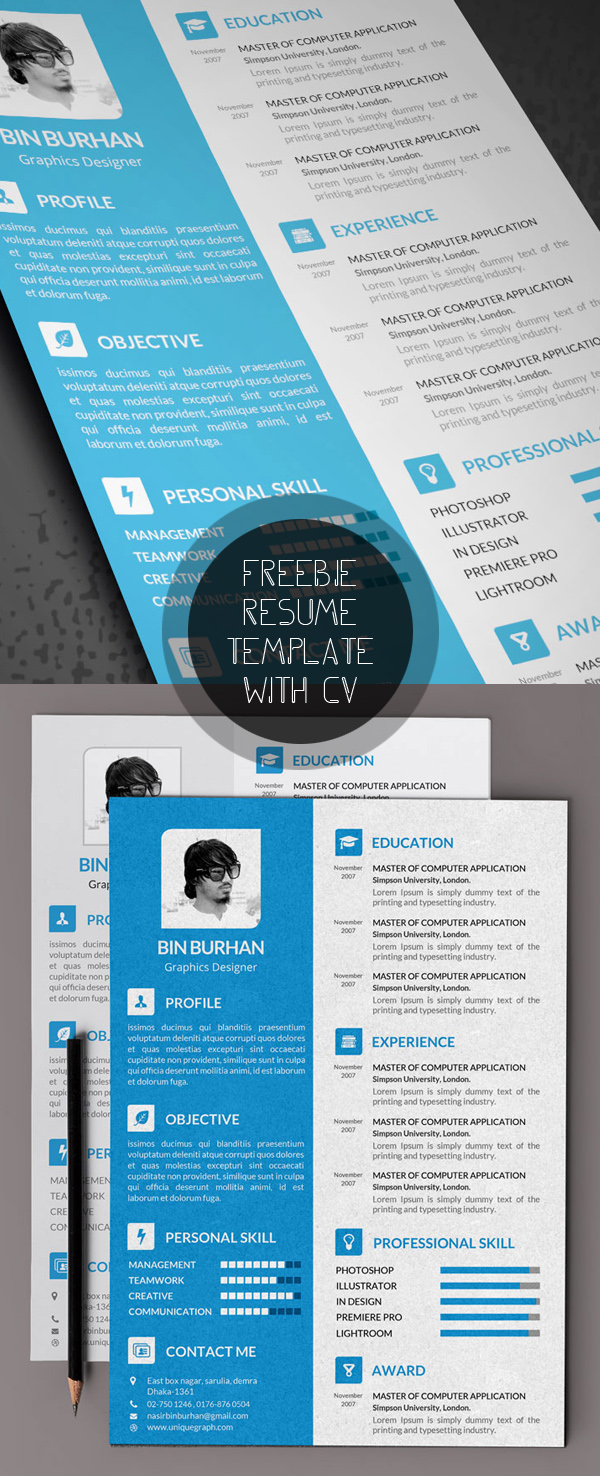 Free Modern Resume Templates & PSD Mockups | Freebies | Graphic 