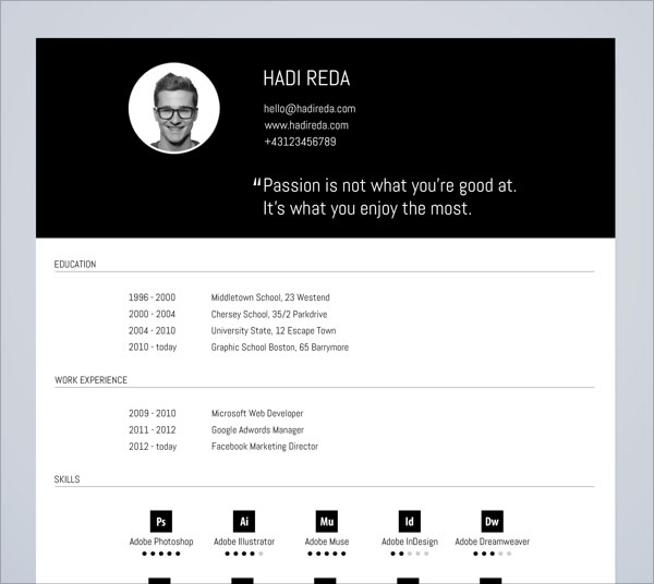 50+ Beautiful Free Resume (CV) Templates in Ai, Indesign & PSD Formats