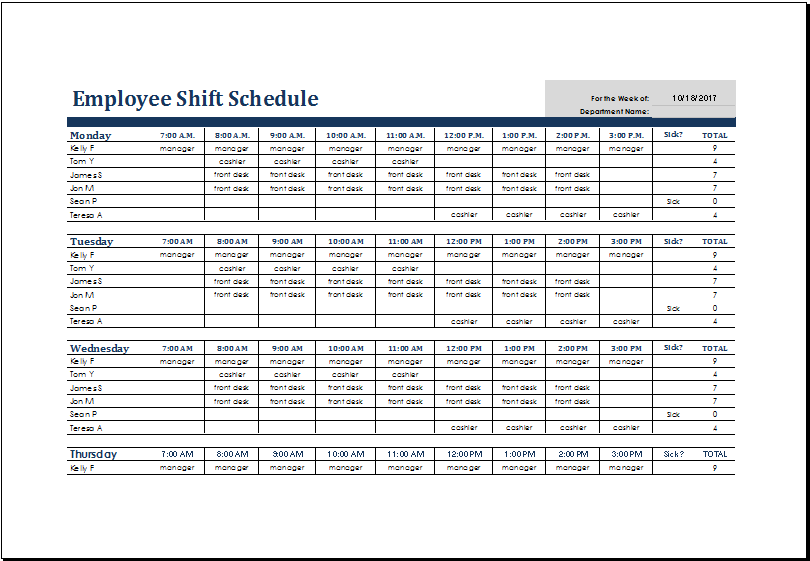 8 Hour Rotating Shift Schedule Excel Excel Templates