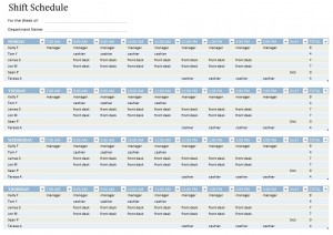 Employee Shift Schedule Template MS Excel | Excel Templates