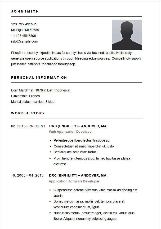 Basic Resume Template – 51+ Free Samples, Examples, Format 