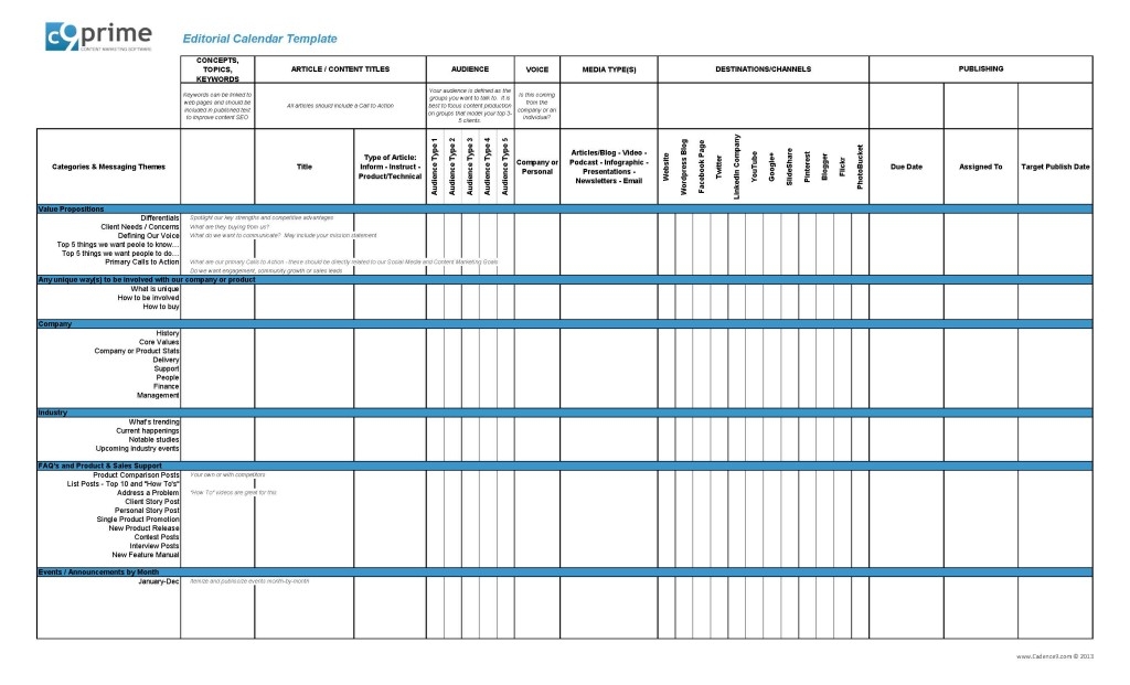 Social Media Calendar Template for Small Business