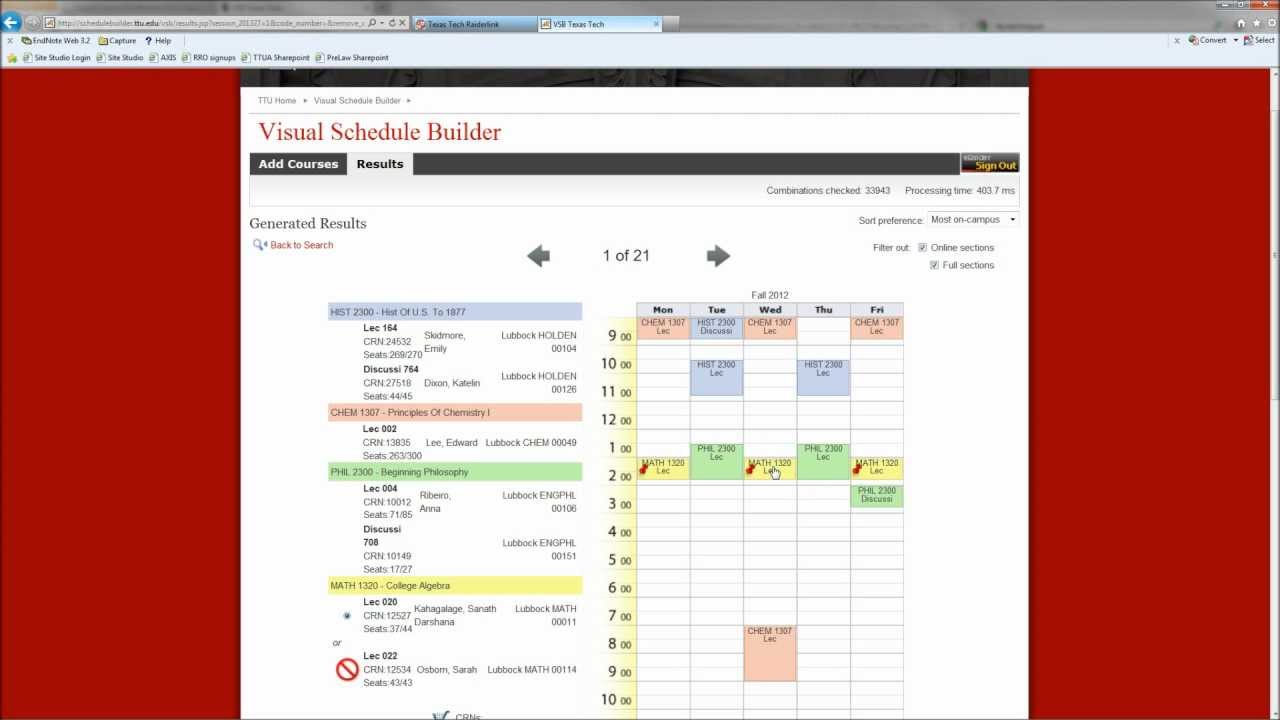 Visual Schedule Builder YouTube