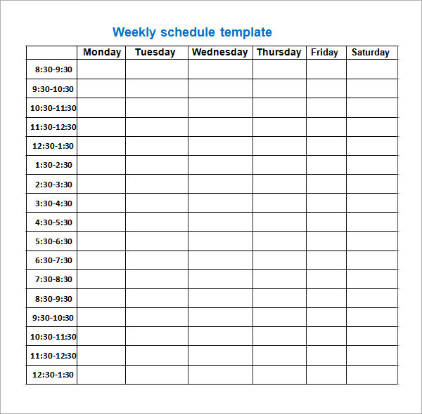 Blank Printable Weekly Schedule Planner | Weekly Calendar Maker