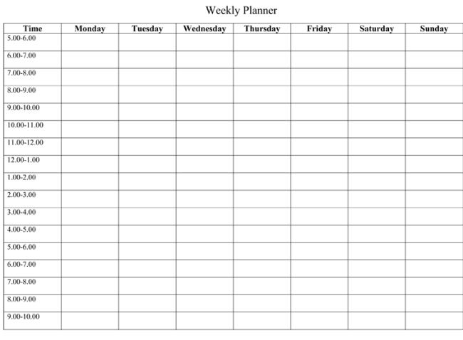 Weekly Schedule Planner Templates Canva