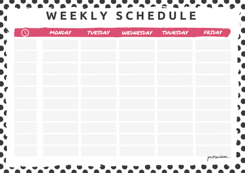 Weekly Schedule Planner Free Printable Template | Online PDF Format