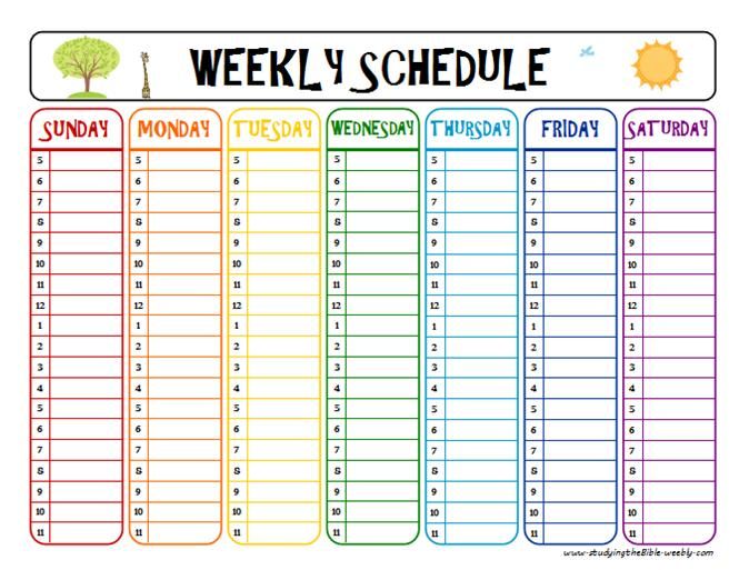 Free Printable Weekly Schedule Template | organize my life 