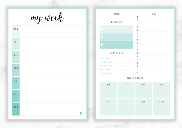 FREE PRINTABLE IRMA WEEKLY PLANNERS eliza ellis