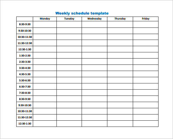 Free Weekly Schedule Templates for PDF 18 templates