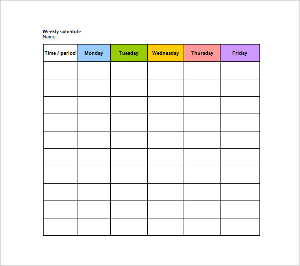 Free Work Schedule Templates for Word and Excel