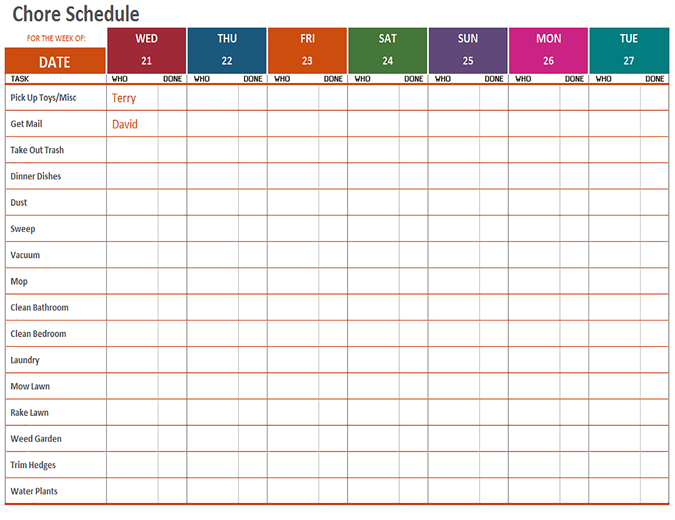 Free Weekly Schedule Templates for Word 18 templates