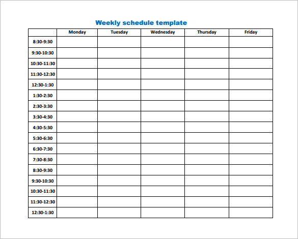 Free Work Schedule Templates for Word and Excel