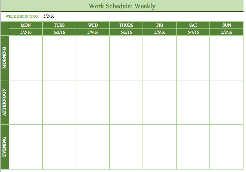 Free Weekly Schedule Templates for Word 18 templates