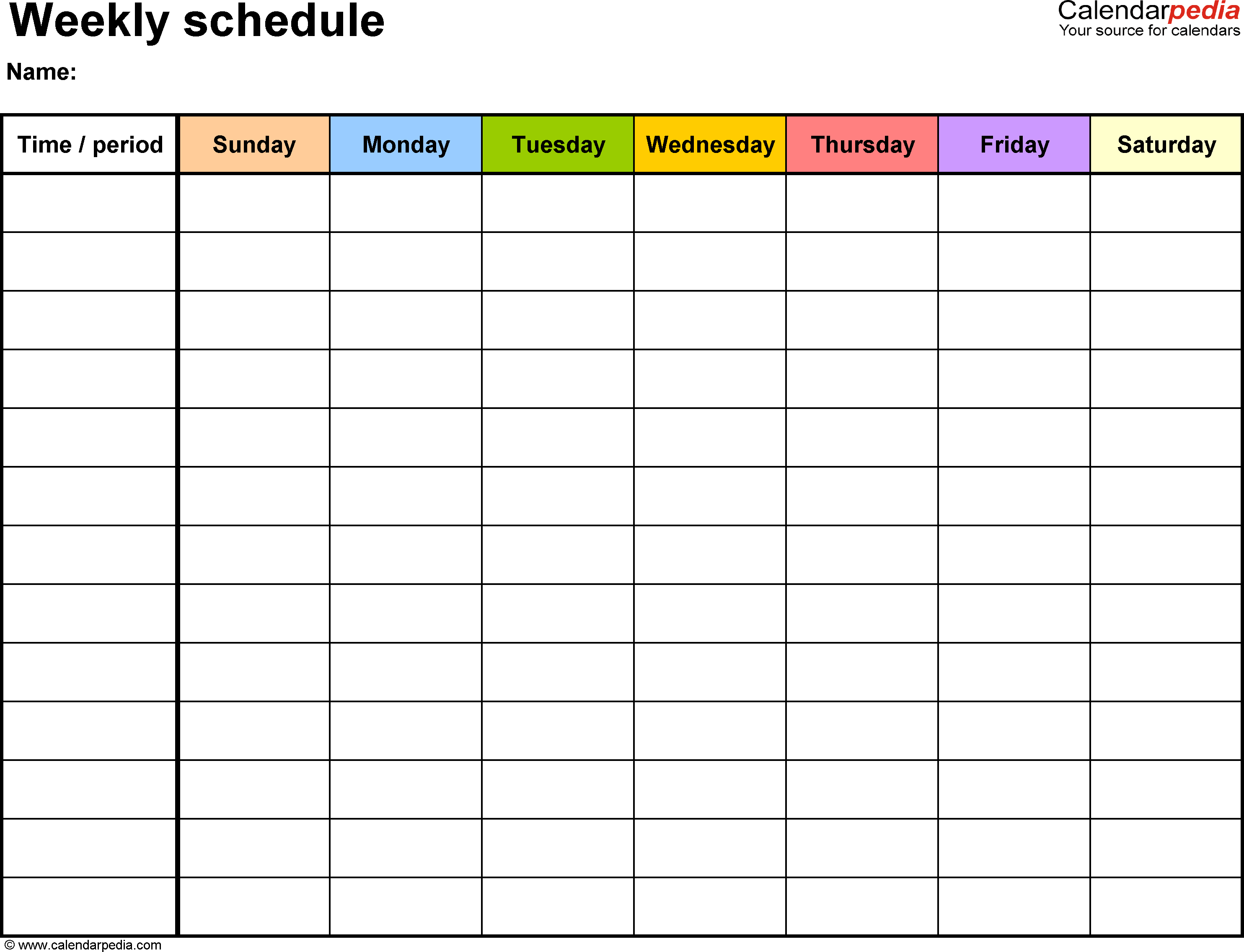 Free Printable Work Schedules | Weekly Employee Work Schedule 