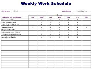 Free Work Schedule Templates for Word and Excel