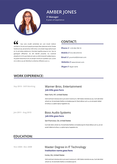 Resume Templates With Photo Gfyork.com