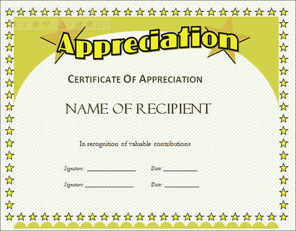 5+ free certificate of appreciation template downloads | sample of 