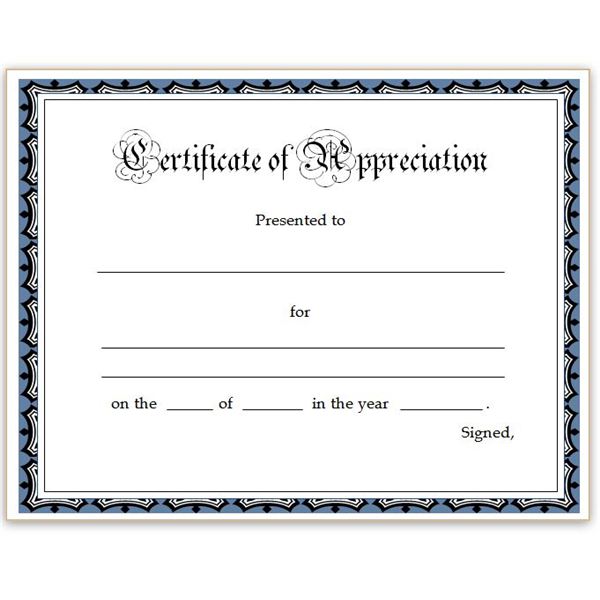 Free Printable Certificates of Appreciation