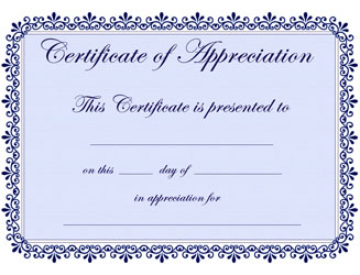 Free Printable Certificates of Appreciation