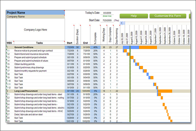 Construction Schedule Template – 7+ Free Word, Excel, PDF Format 