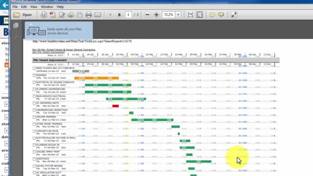 6.11 Print Gantt schedule to PDF in BuildIT construction 