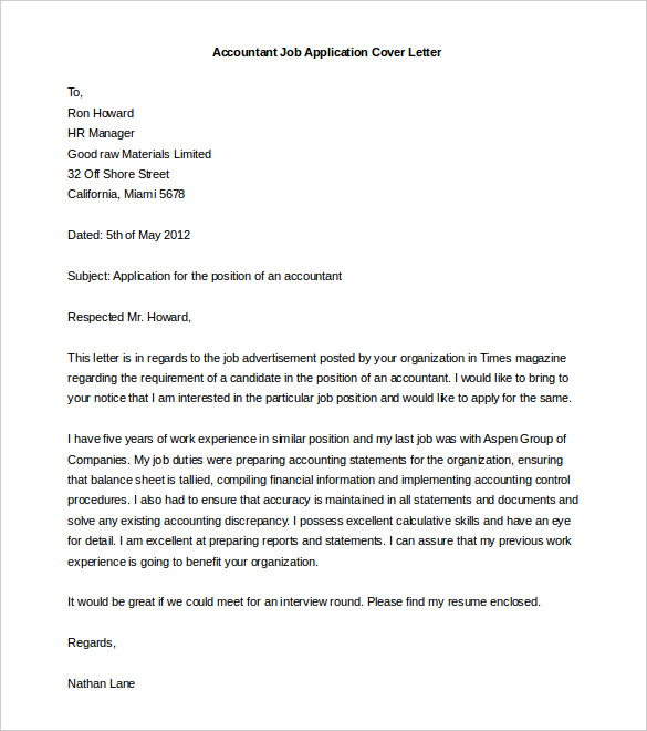 Free Cover Letter Template 52+ Free Word, PDF Documents | Free 