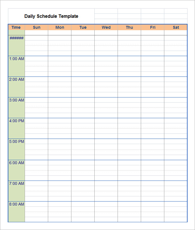 Daily Schedule Template 29+ Free Word, Excel, PDF Documents 