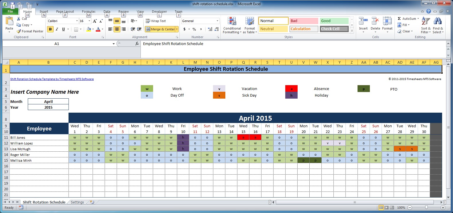 Employee Shift Schedule Template 8+ Free Word, Excel, PDF Format 