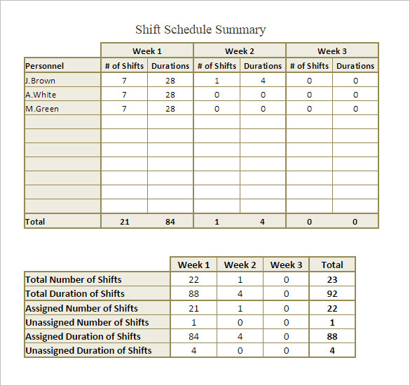 Free Work Schedule Templates for Word and Excel