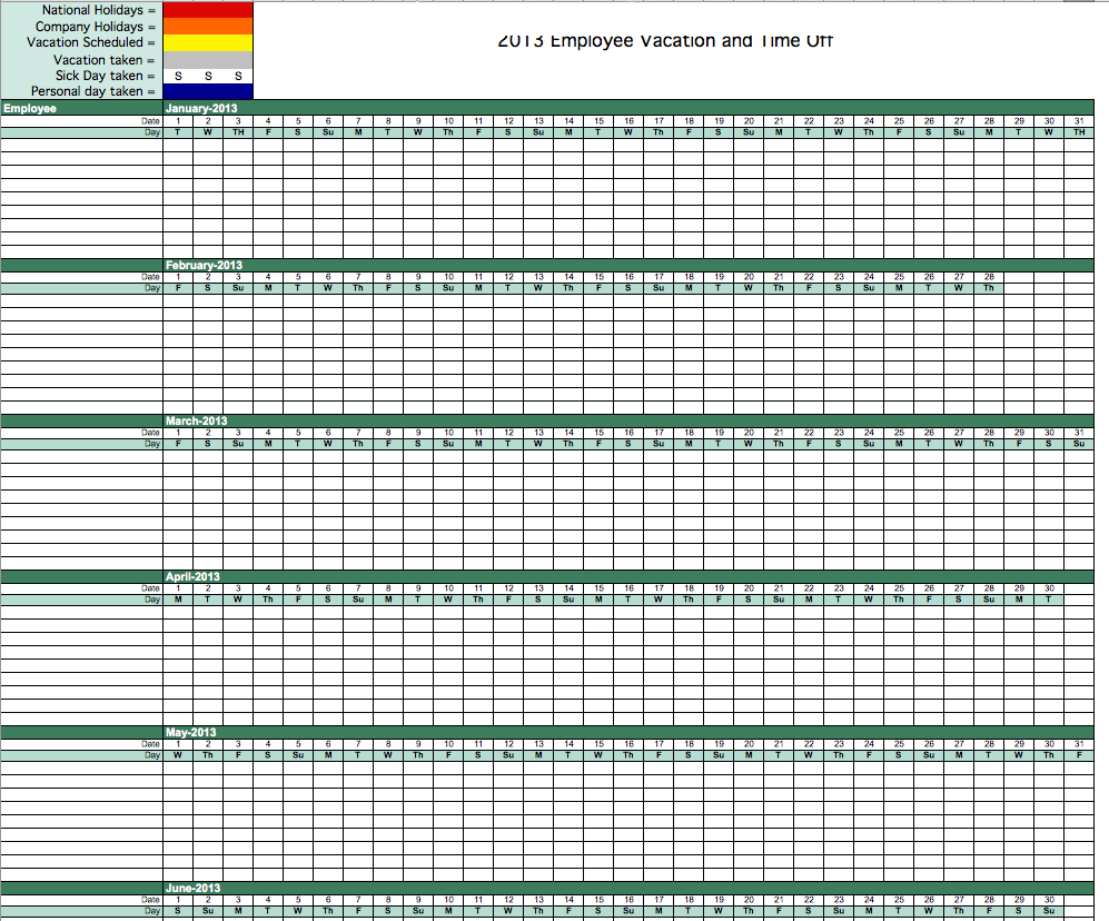 Employee Vacation Tracker Template