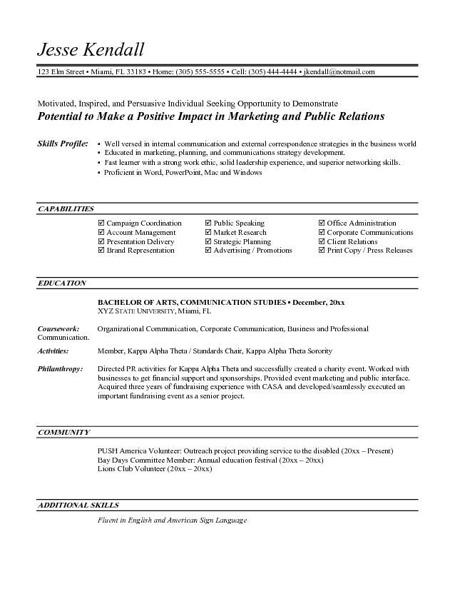 Entry Level Marketing Resume | berathen.Com