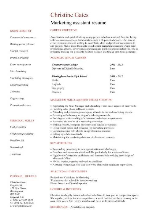 Entry Level Marketing Resume Examples] Marketing Resume Samples 