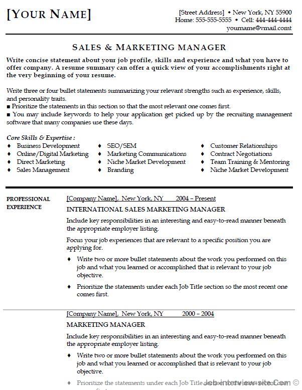 Sample Entry Level Marketing Resume sample resume format