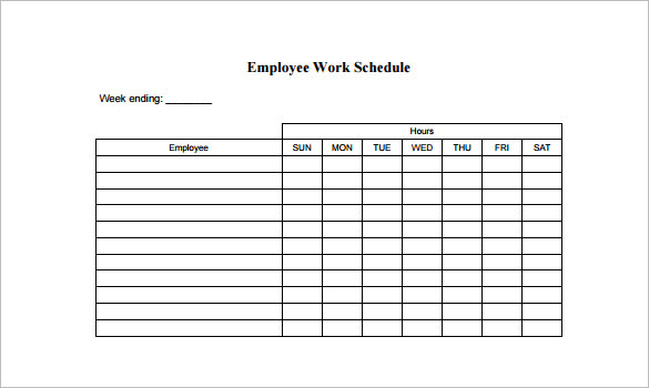 Work Schedule Template Weekly Employee Shift Schedule Templatelate