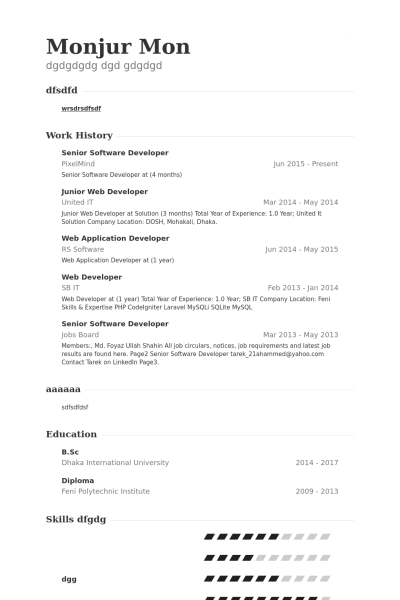 Senior Software Developer Resume samples VisualCV resume samples 