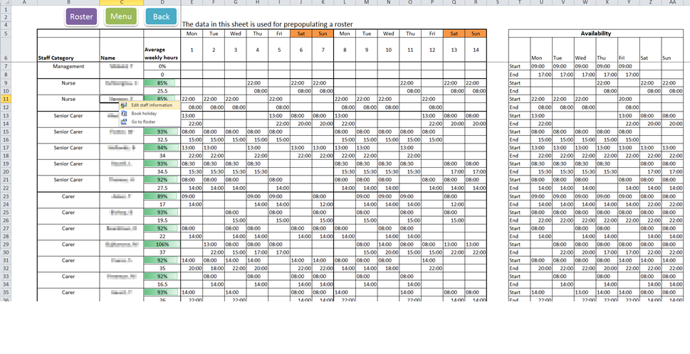 Monthly Roster Template Task List Templates