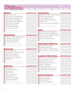 house cleaning chart