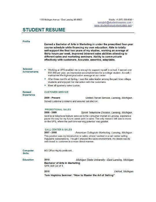 2017 college grad resume format. college student resume example 