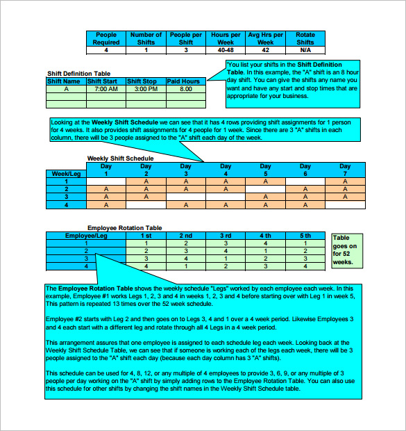 Free Employee and Shift Schedule Templates