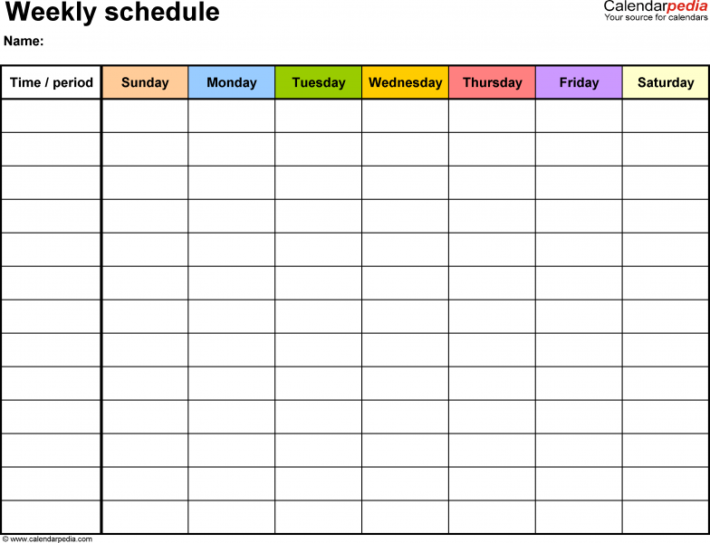 google schedule template