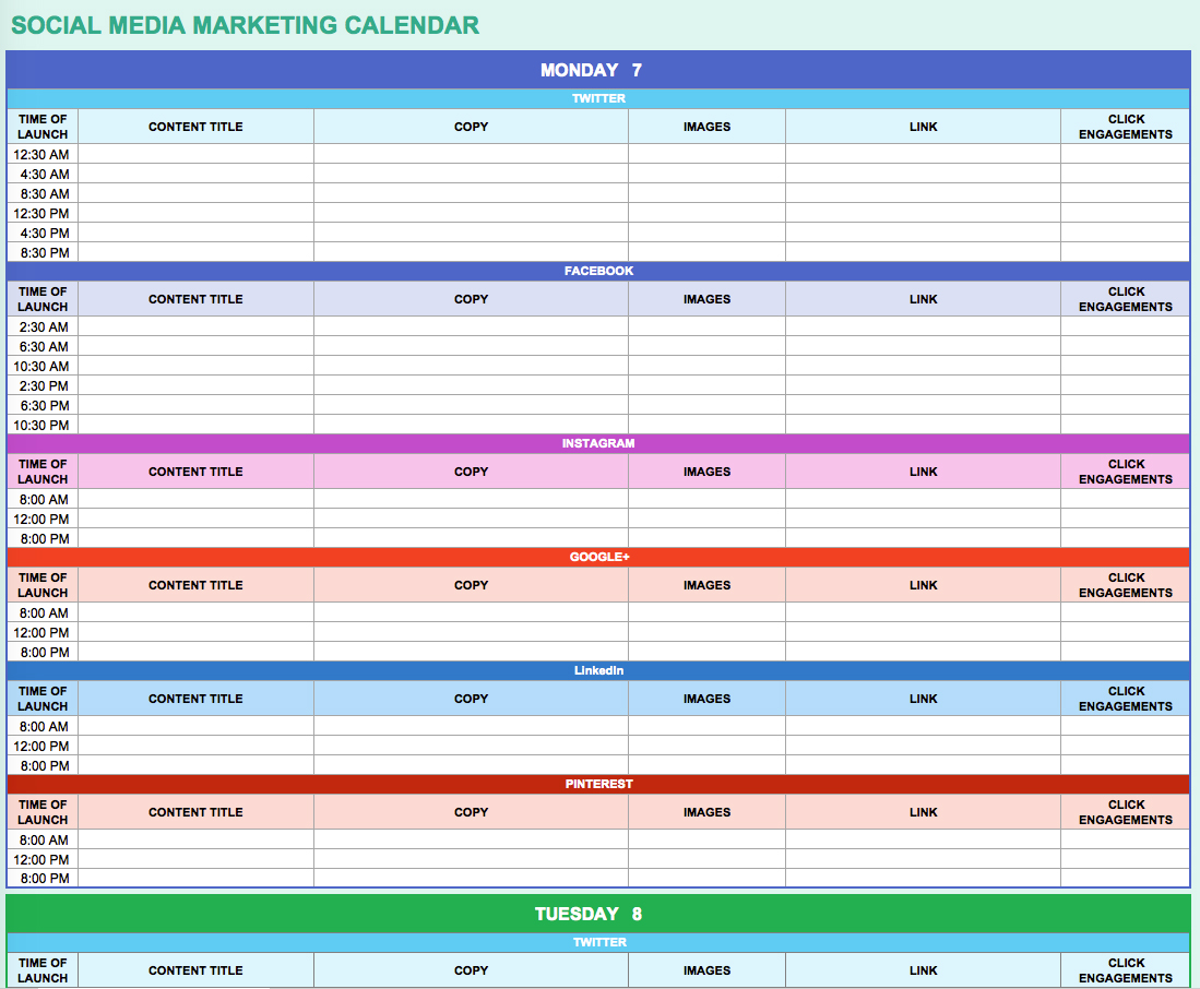 9 Free Marketing Calendar Templates for Excel Smartsheet