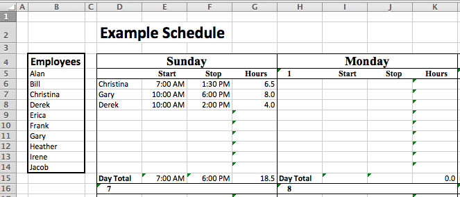 Excel Staffing Model Free Template