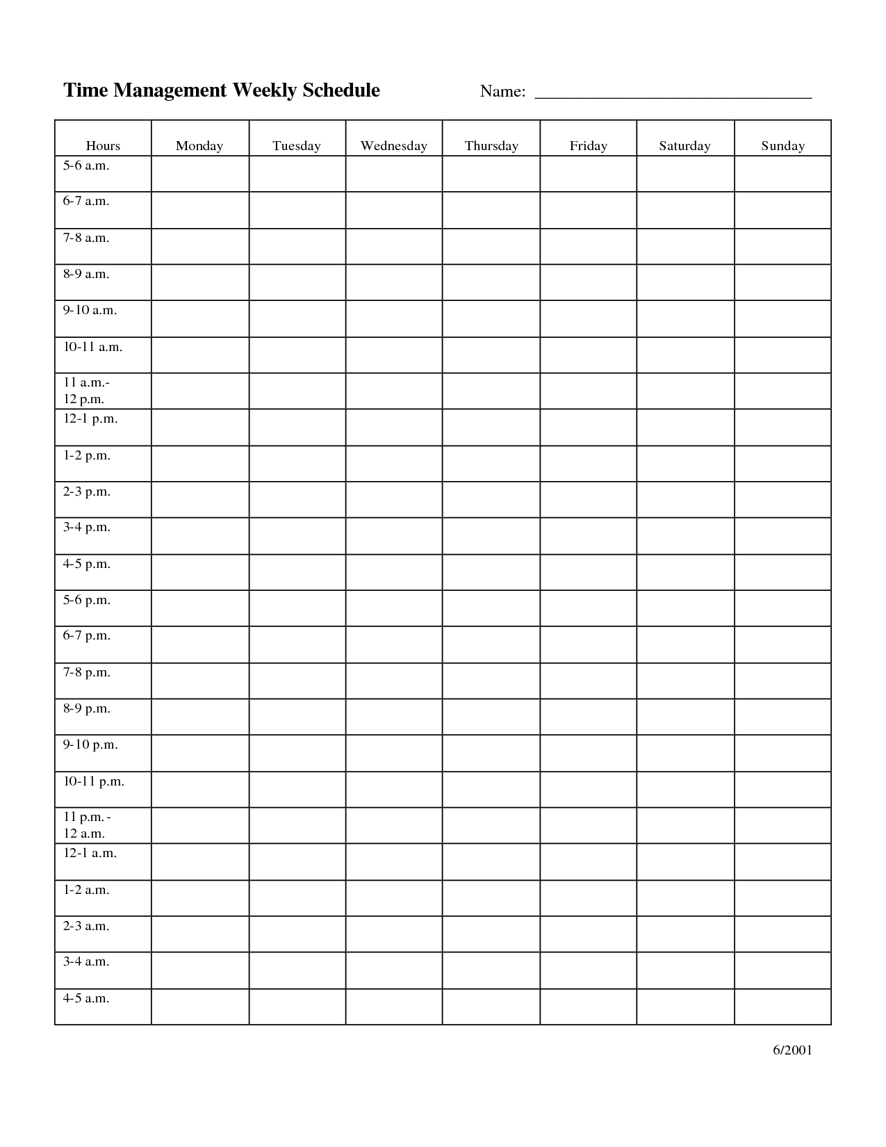 Time Management Schedule Template YouTube