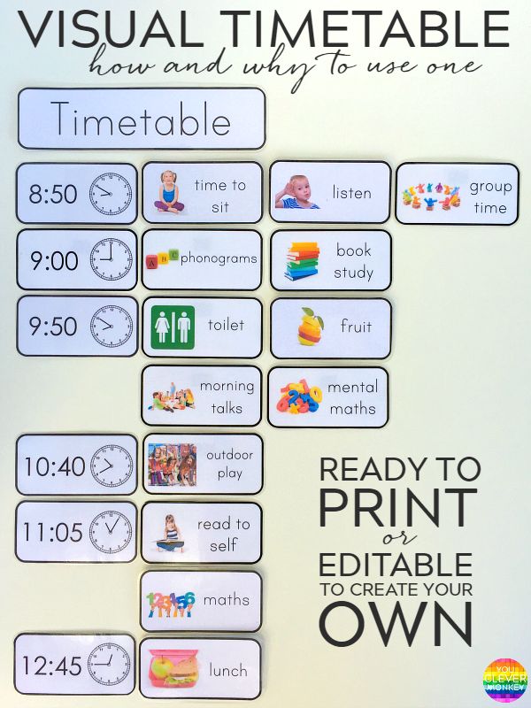 Daily Visual Schedule for Kids Free Printable Natural Beach Living