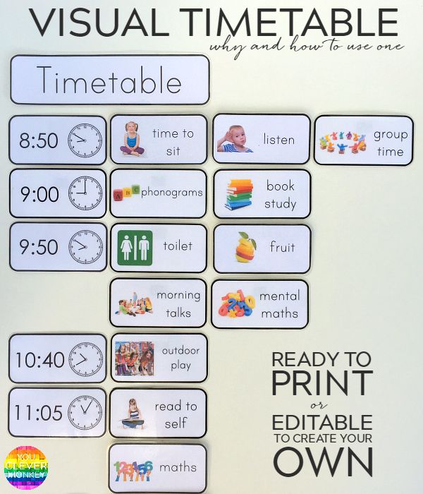 Visual Schedule Template Task List Templates